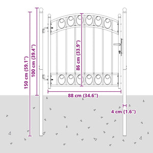 Cancello per recinzione con blocco Grigio 100 x 100 cm 42008972