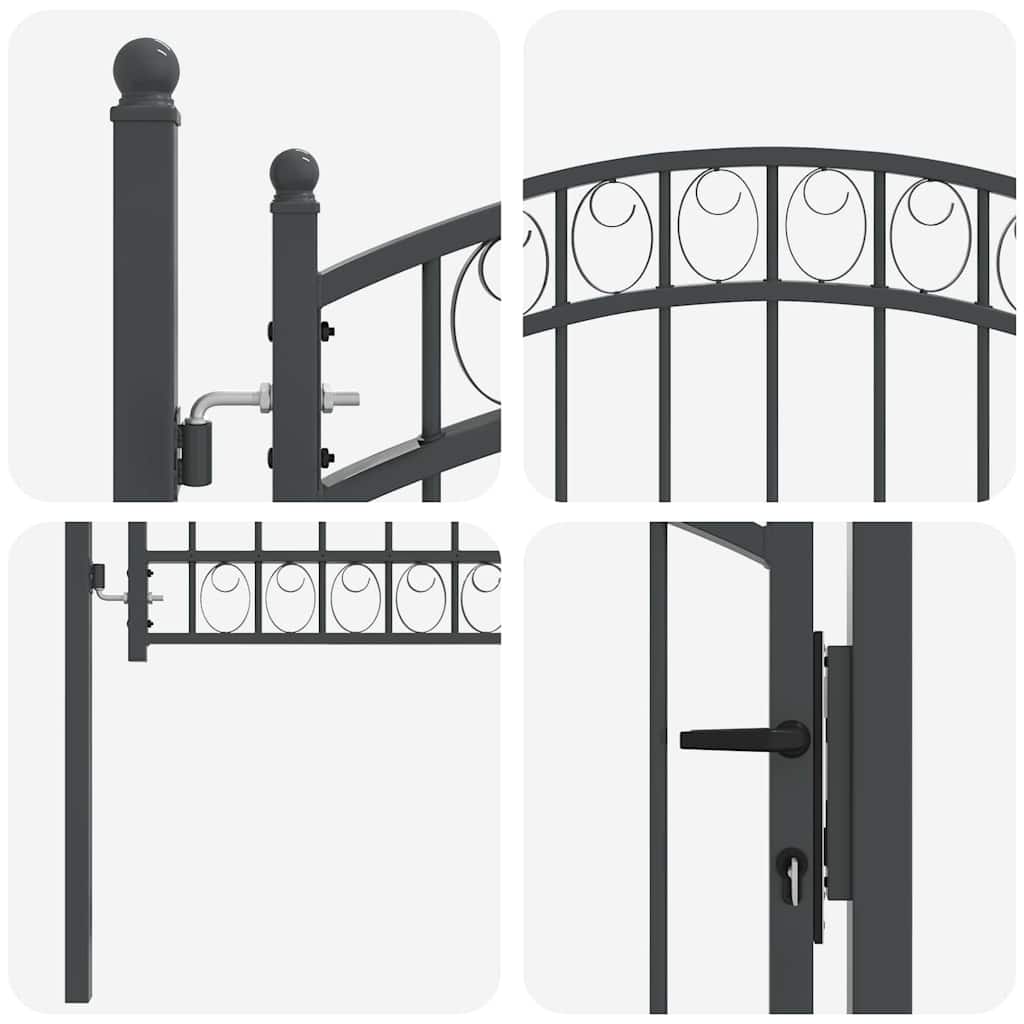 Cancello per recinzione con blocco Grigio 125 x 100 cm 42008973