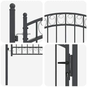 Cancello per recinzione con blocco Grigio 125 x 100 cm 42008973