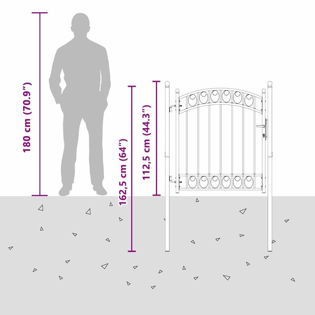 Cancello per recinzione con blocco Grigio 125 x 100 cm 42008973
