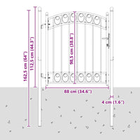 Cancello per recinzione con blocco Grigio 125 x 100 cm 42008973