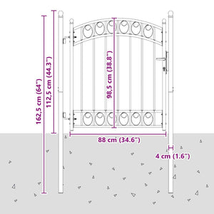 Cancello per recinzione con blocco Grigio 125 x 100 cm 42008973