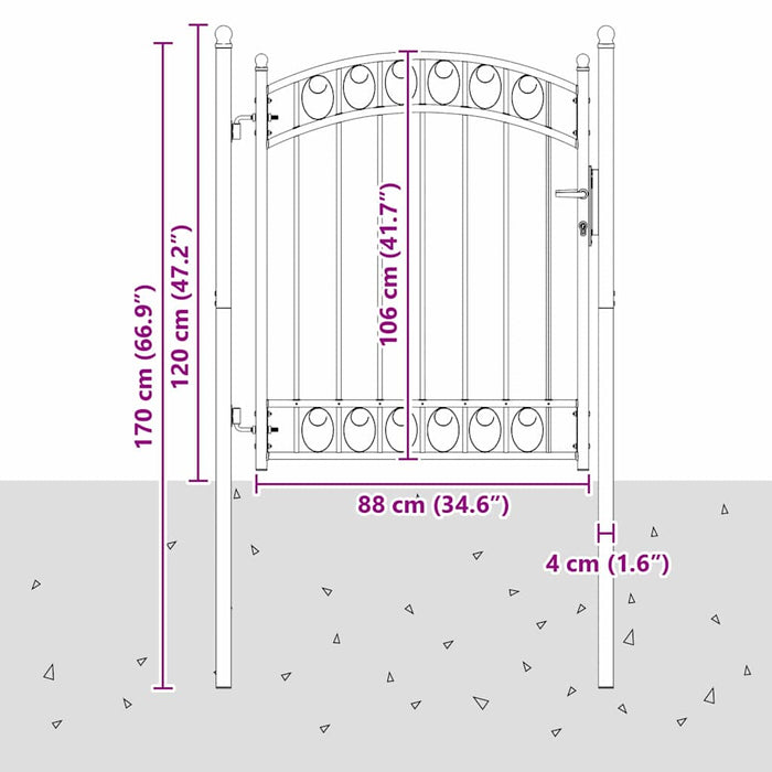 Cancello per recinzione con blocco Grigio 150 x 100 cm 42008974
