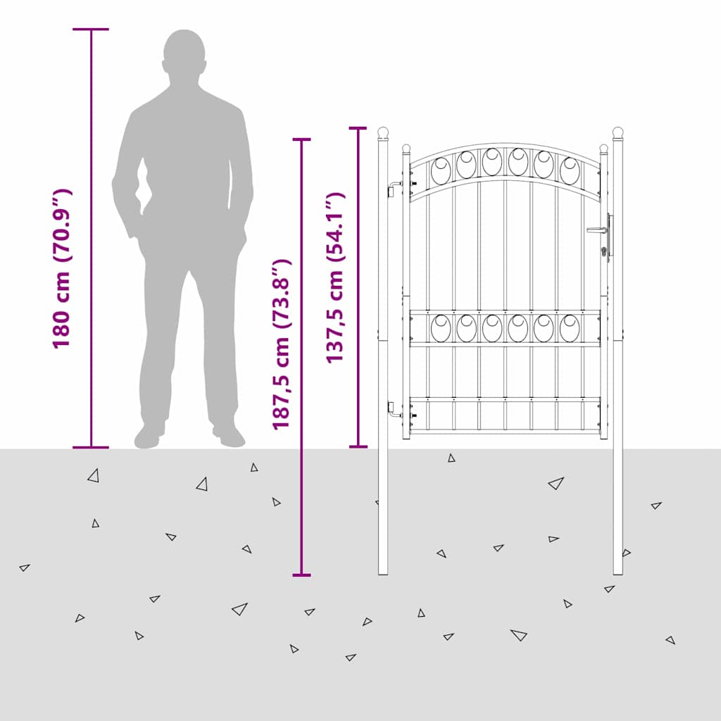 Cancello per recinzione con blocco Grigio 170 x 100 cm 42008975