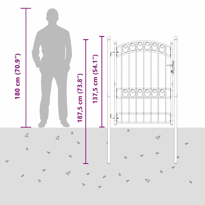 Cancello per recinzione con blocco Grigio 170 x 100 cm 42008975