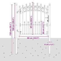 Cancello della recinzione con punte Grigio 100 x 100 cm 42009002