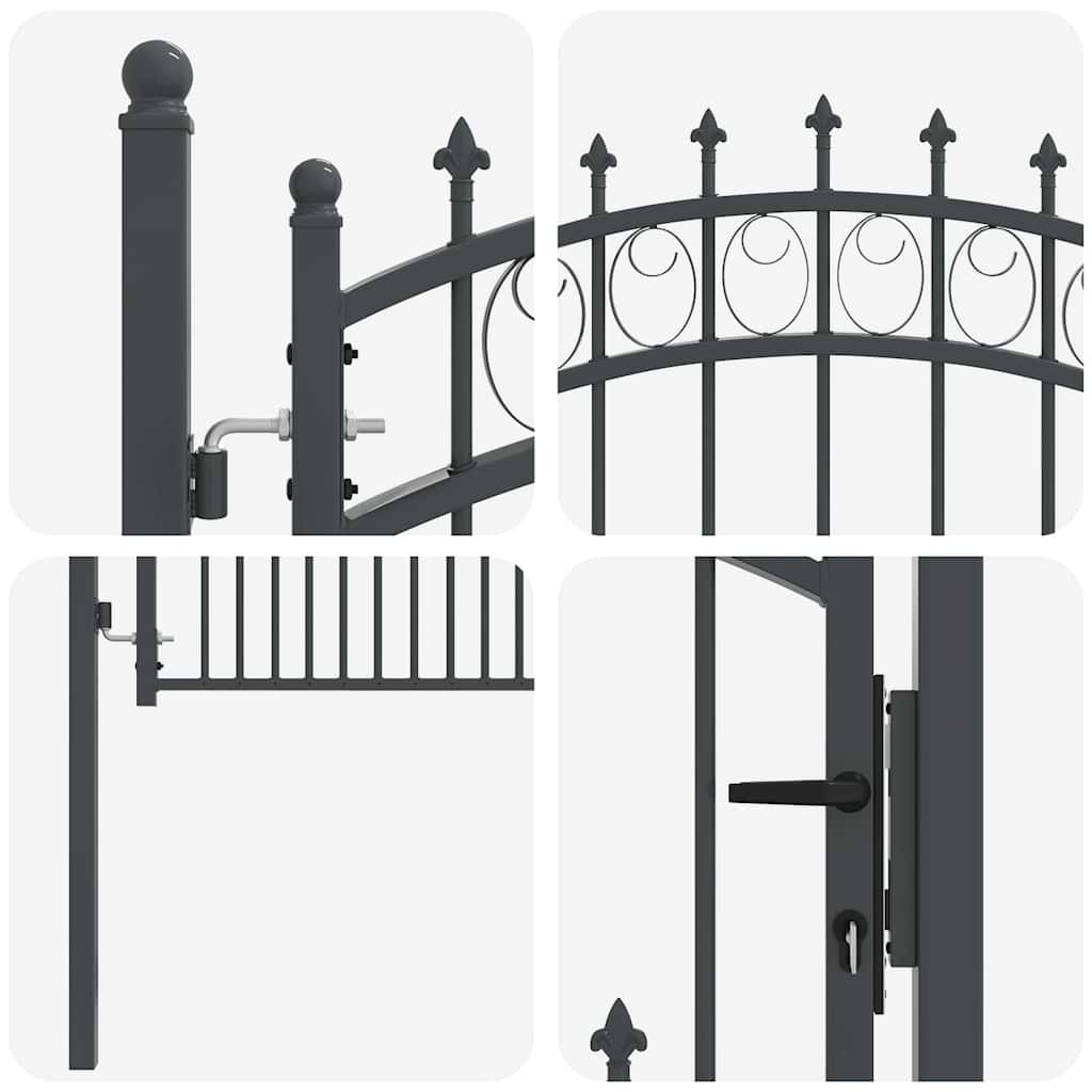 Cancello della recinzione con punte Grigio 125 x 100 cm 42009003