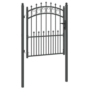 Cancello della recinzione con punte Grigio 125 x 100 cm 42009003