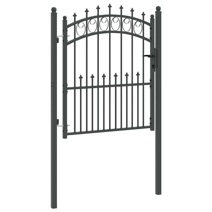 Cancello della recinzione con punte Grigio 125 x 100 cm 42009003