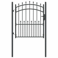 Cancello della recinzione con punte Grigio 125 x 100 cm 42009003