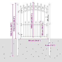 Cancello della recinzione con punte Grigio 125 x 100 cm 42009003