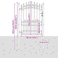 Cancello della recinzione con punte Grigio 170 x 100 cm 42009005