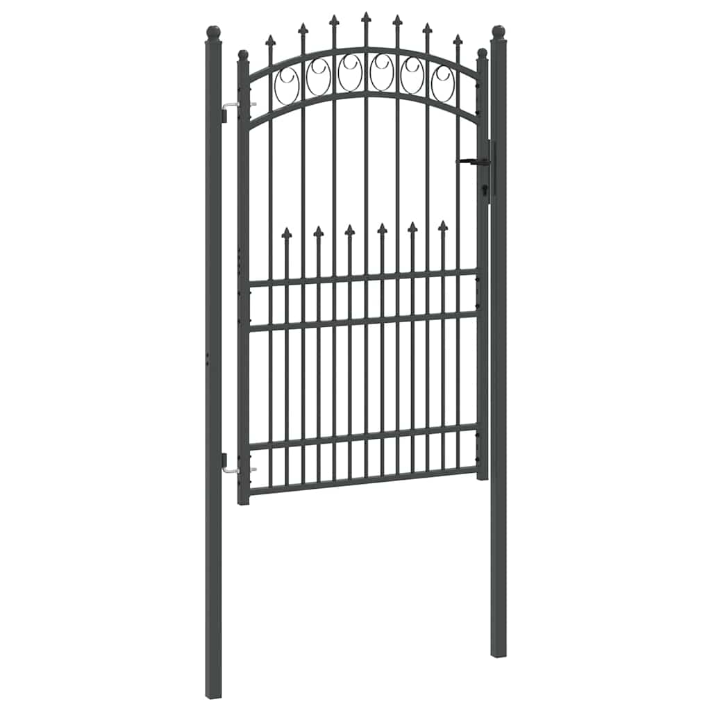 Cancello della recinzione con punte Grigio 200 x 100 cm 42009006
