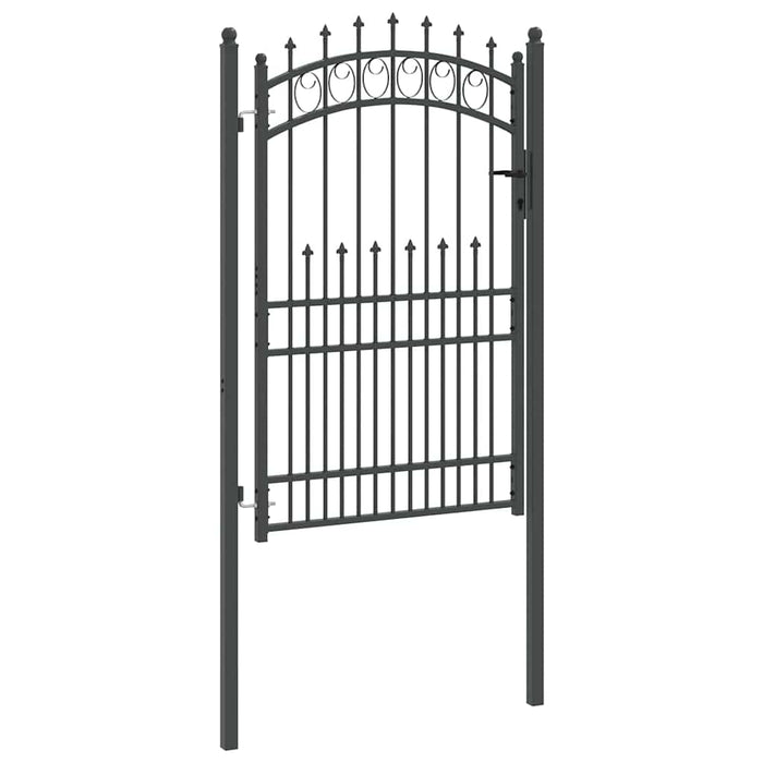 Cancello della recinzione con punte Grigio 200 x 100 cm 42009006