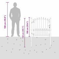 Cancello della recinzione con punte Grigio 100 x 100 cm 42009017