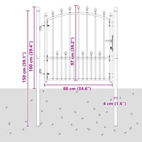 Cancello della recinzione con punte Grigio 100 x 100 cm 42009017