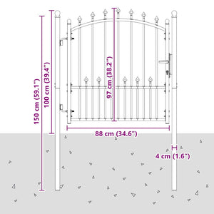 Cancello della recinzione con punte Grigio 100 x 100 cm 42009017