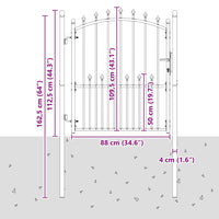Cancello della recinzione con punte Grigio 125 x 100 cm 42009018