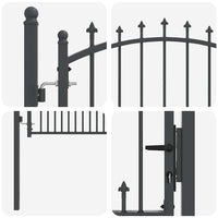 Cancello della recinzione con punte Grigio 150 x 100 cm 42009019