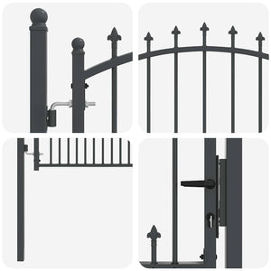 Cancello della recinzione con punte Grigio 150 x 100 cm 42009019