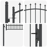 Cancello della recinzione con punte Grigio 170 x 100 cm 42009020