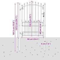 Cancello della recinzione con punte Grigio 170 x 100 cm 42009020