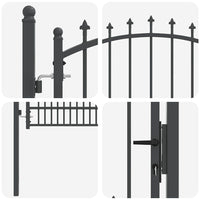 Cancello della recinzione con punte Grigio 200 x 100 cm 42009021