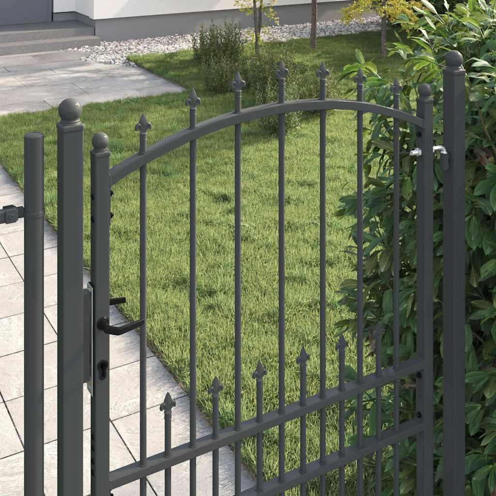 Cancello della recinzione con punte Grigio 200 x 100 cm 42009021