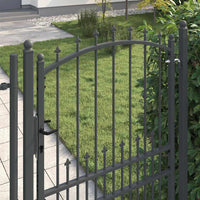 Cancello della recinzione con punte Grigio 200 x 100 cm 42009021