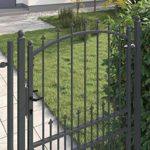 Cancello della recinzione con punte Grigio 200 x 100 cm 42009021