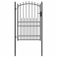 Cancello della recinzione con punte Grigio 200 x 100 cm 42009021