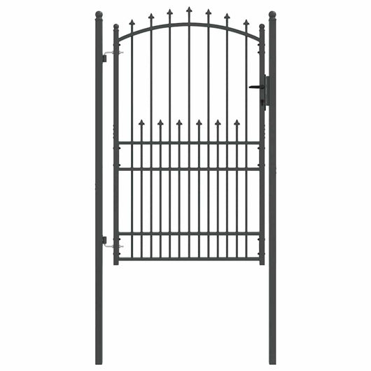 Cancello della recinzione con punte Grigio 200 x 100 cm 42009021