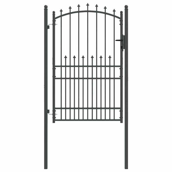 Cancello della recinzione con punte Grigio 200 x 100 cm 42009021