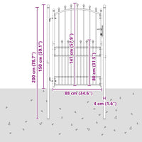 Cancello della recinzione con punte Grigio 200 x 100 cm 42009021