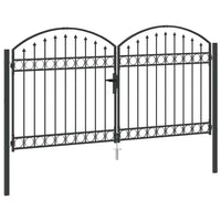 vidaXL Cancello del Recinto Altro Grigio 300 x 150 cm Acciaio