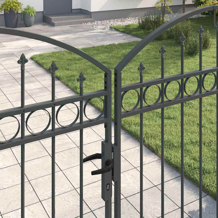 Cancello del Recinto con blocco Grigio 300 x 175 cm Acciaio 42008936