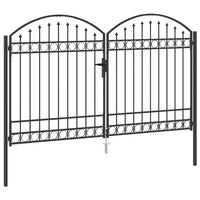 Cancello del Recinto con blocco Grigio 300 x 175 cm Acciaio 42008936