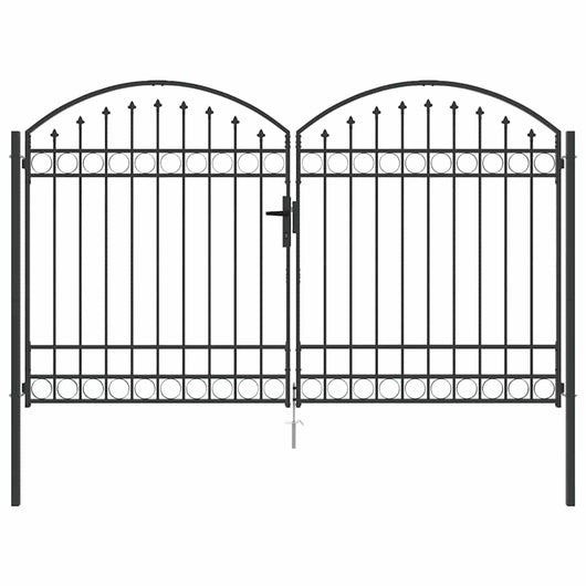 Cancello del Recinto con blocco Grigio 300 x 175 cm Acciaio 42008936