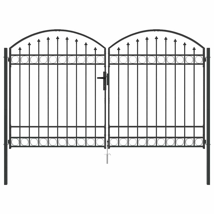 Cancello del Recinto con blocco Grigio 300 x 175 cm Acciaio 42008936