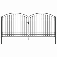 vidaXL Cancello del Recinto Altro Grigio 400 x 175 cm Acciaio