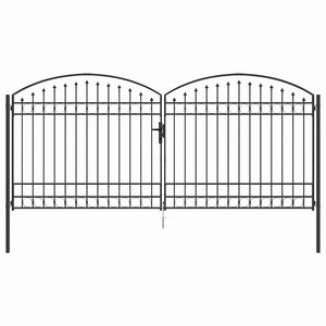 vidaXL Cancello del Recinto Altro Grigio 400 x 175 cm Acciaio