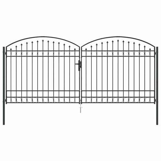 vidaXL Cancello del Recinto Altro Grigio 400 x 175 cm Acciaio