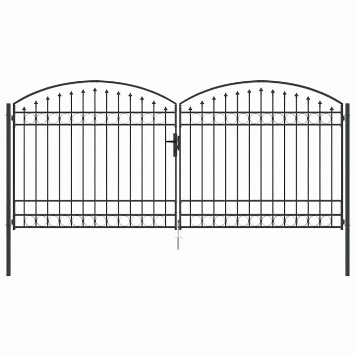 Cancello del Recinto con blocco Grigio 400 x 175 cm Acciaio 42008944