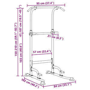 vidaXL Stazione per dips della torre di potenza Altro Nero