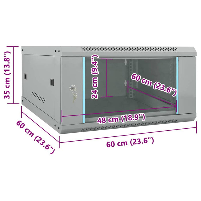 vidaXL Armadietto di rete Grigio 60 x 60 x 35 cm Acciaio