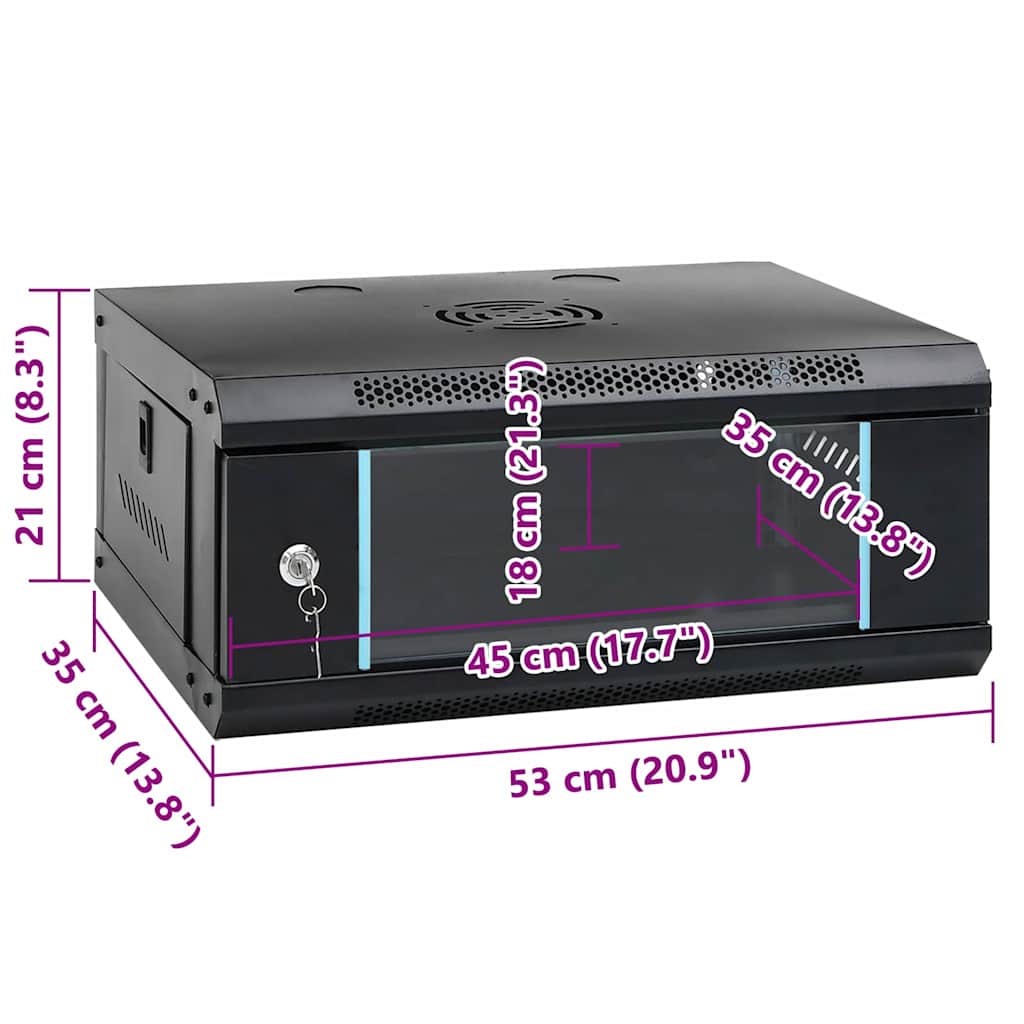 Armadietto di rete Nero 53 x 35 x 21 cm Acciaio 42017643