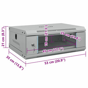 vidaXL Armadietto di rete Grigio 53 x 35 x 21 cm Acciaio