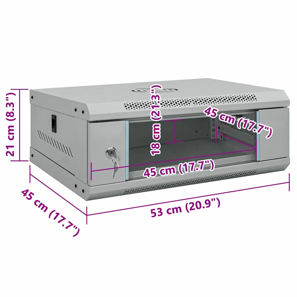 Armadietto di rete Grigio 53 x 45 x 21 cm Acciaio 42017646
