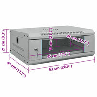 vidaXL Armadietto di rete Grigio 53 x 45 x 21 cm Acciaio