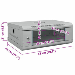 vidaXL Armadietto di rete Grigio 53 x 45 x 21 cm Acciaio